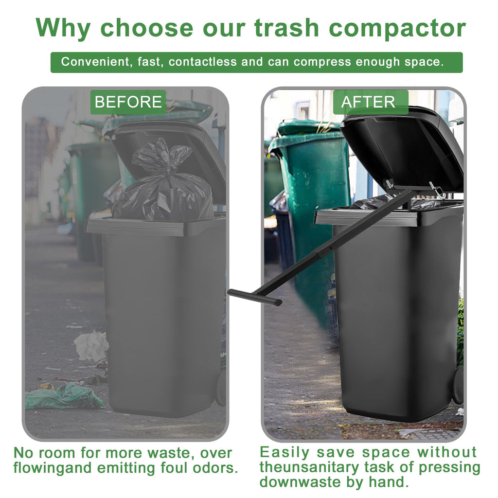 Black Manual Trash Compactor Adjustable Handle T40828