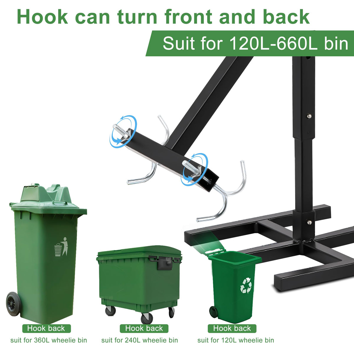 Black Manual Trash Compactor Adjustable Handle T40828