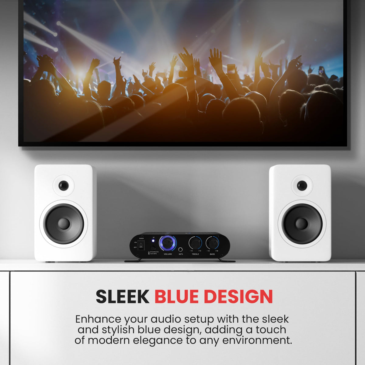 90W Dual Channel Mini Portable Power Stereo Sound Receiver C9451