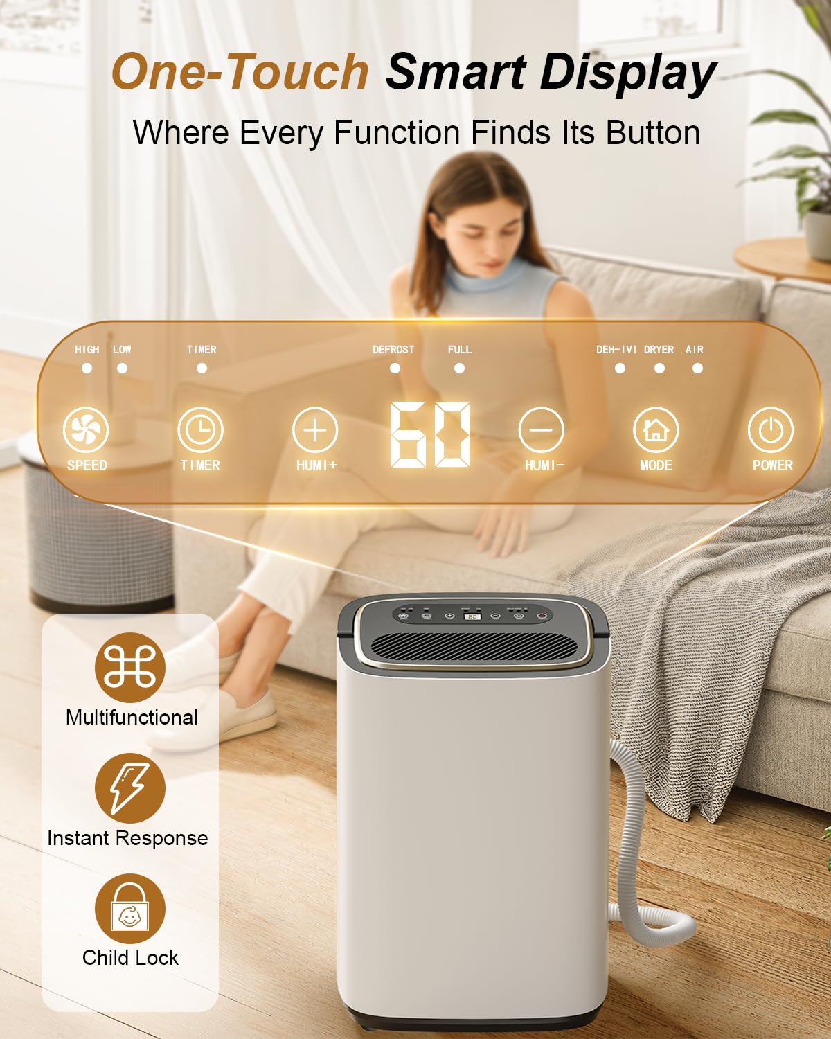 5000 Sq. Ft. 50 Pint Dehumidifier with Drain Hose J5646