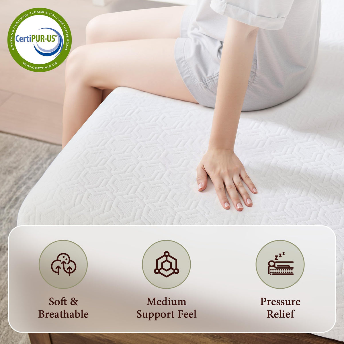 Queen Tri-Fold Memory Foam Mattress W641174