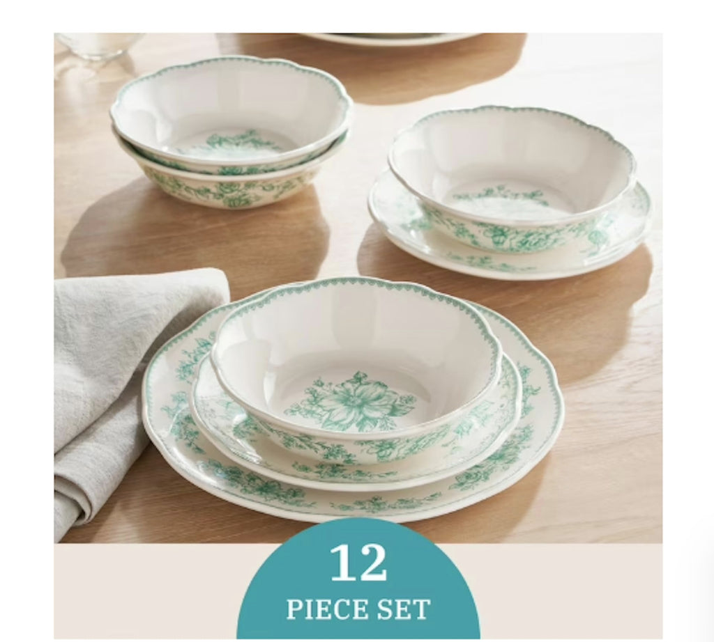 12-Piece Stoneware Dinnerware Set O338