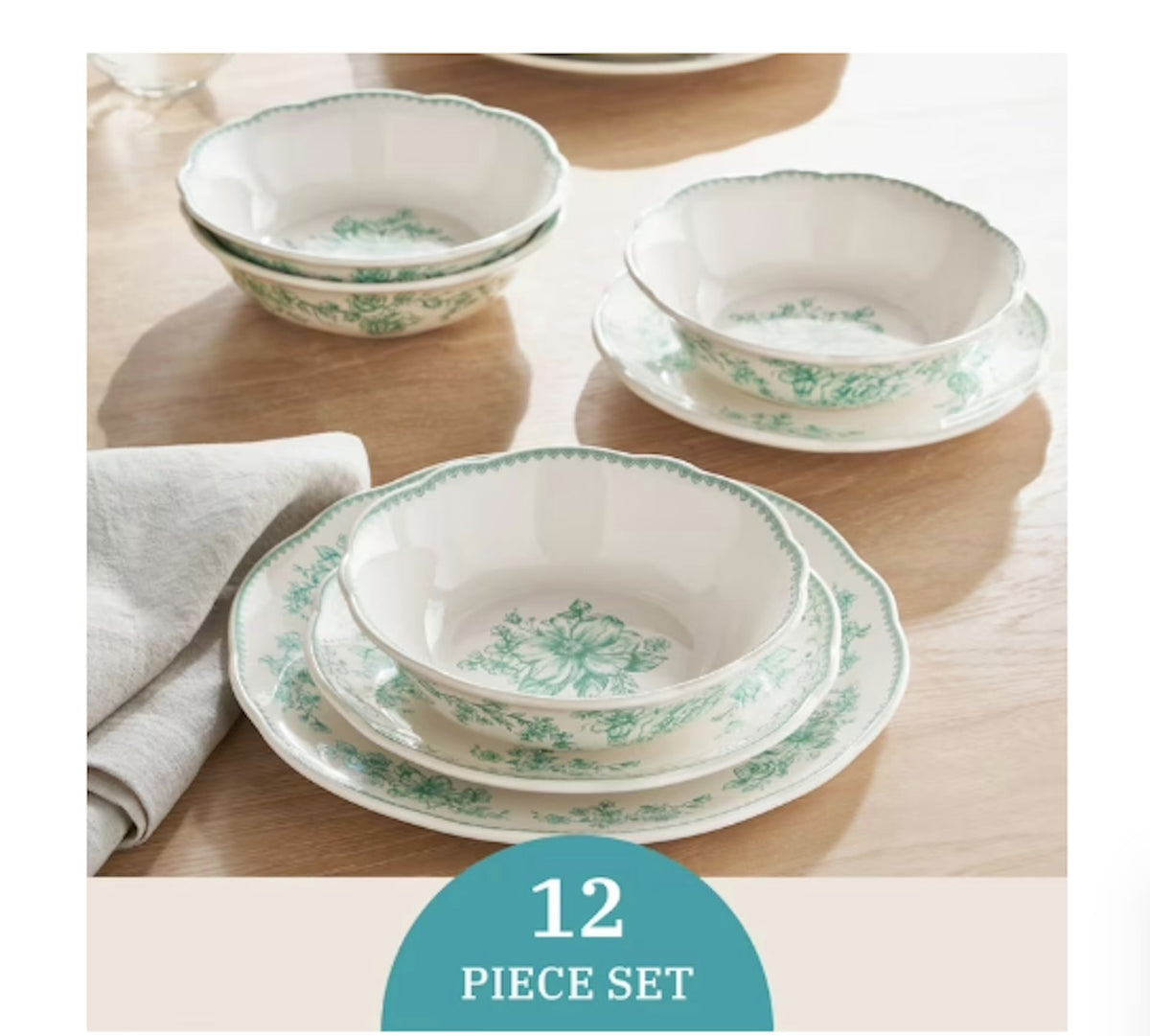 12-Piece Stoneware Dinnerware Set O338