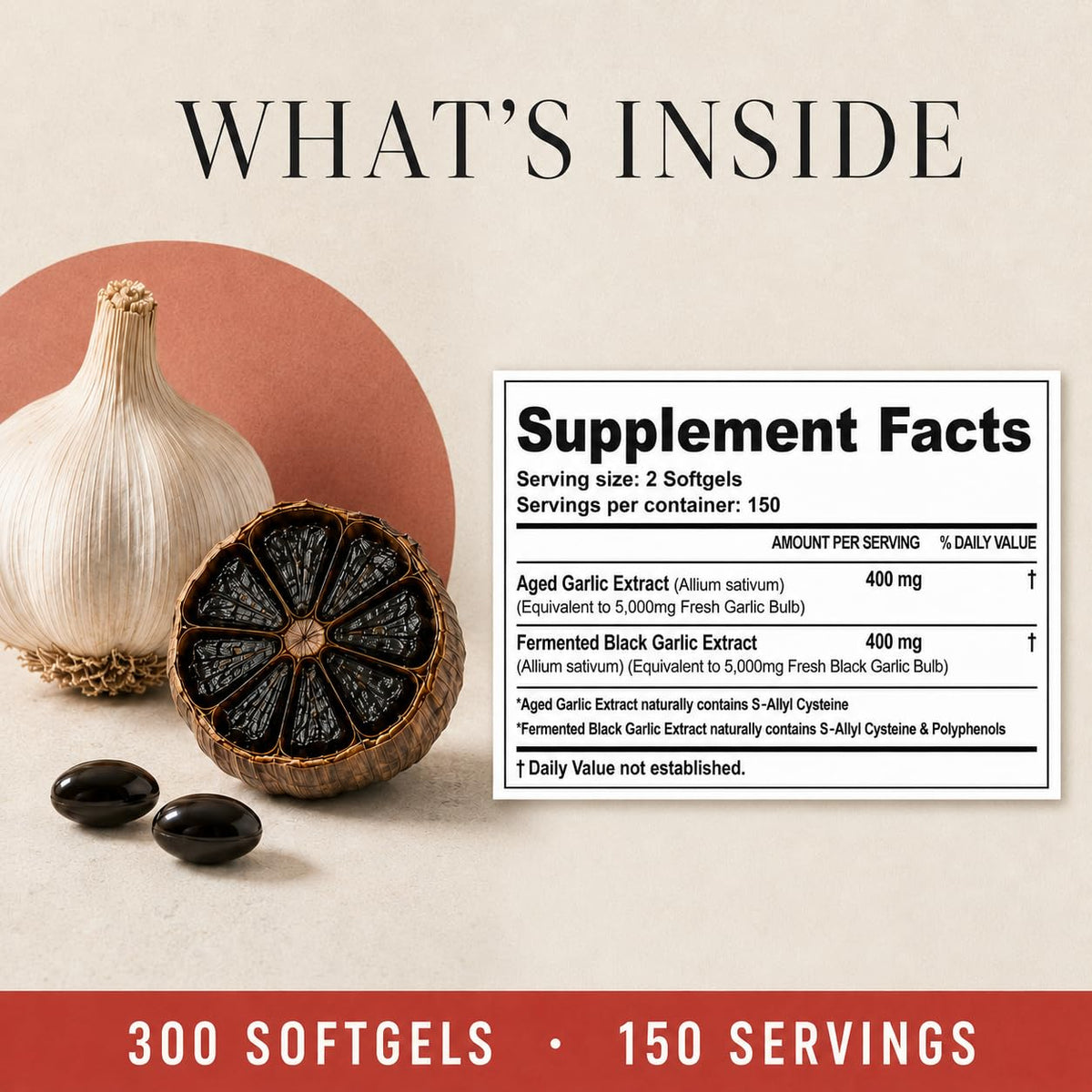 Aged Garlic Extract & Fermented Black Garlic Extract Softgels L154168
