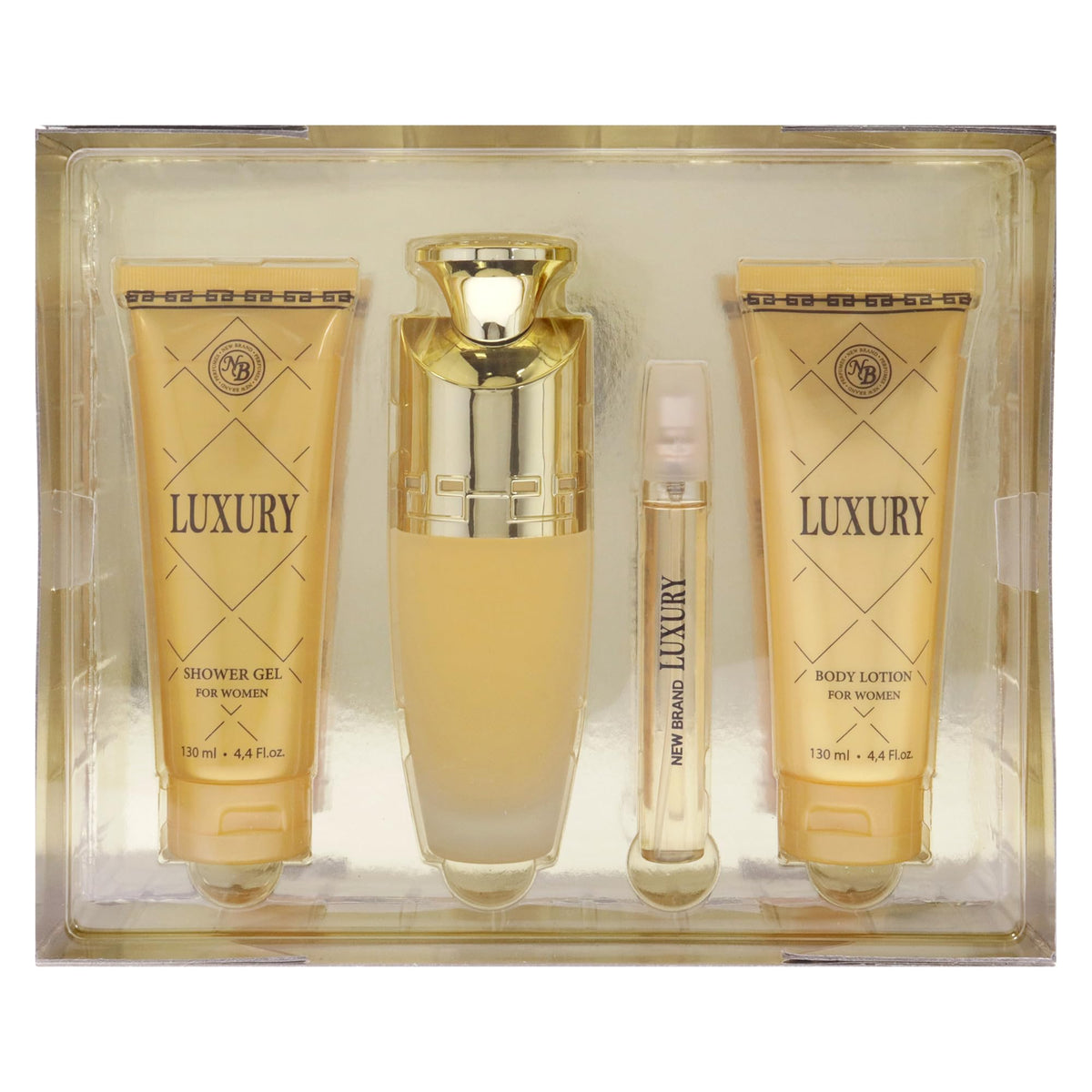 4 Pc Gift Set 3.3oz EDP Spray 4.4oz Shower Gel 4.4oz Body Lotion 0.5oz EDP Spray P953