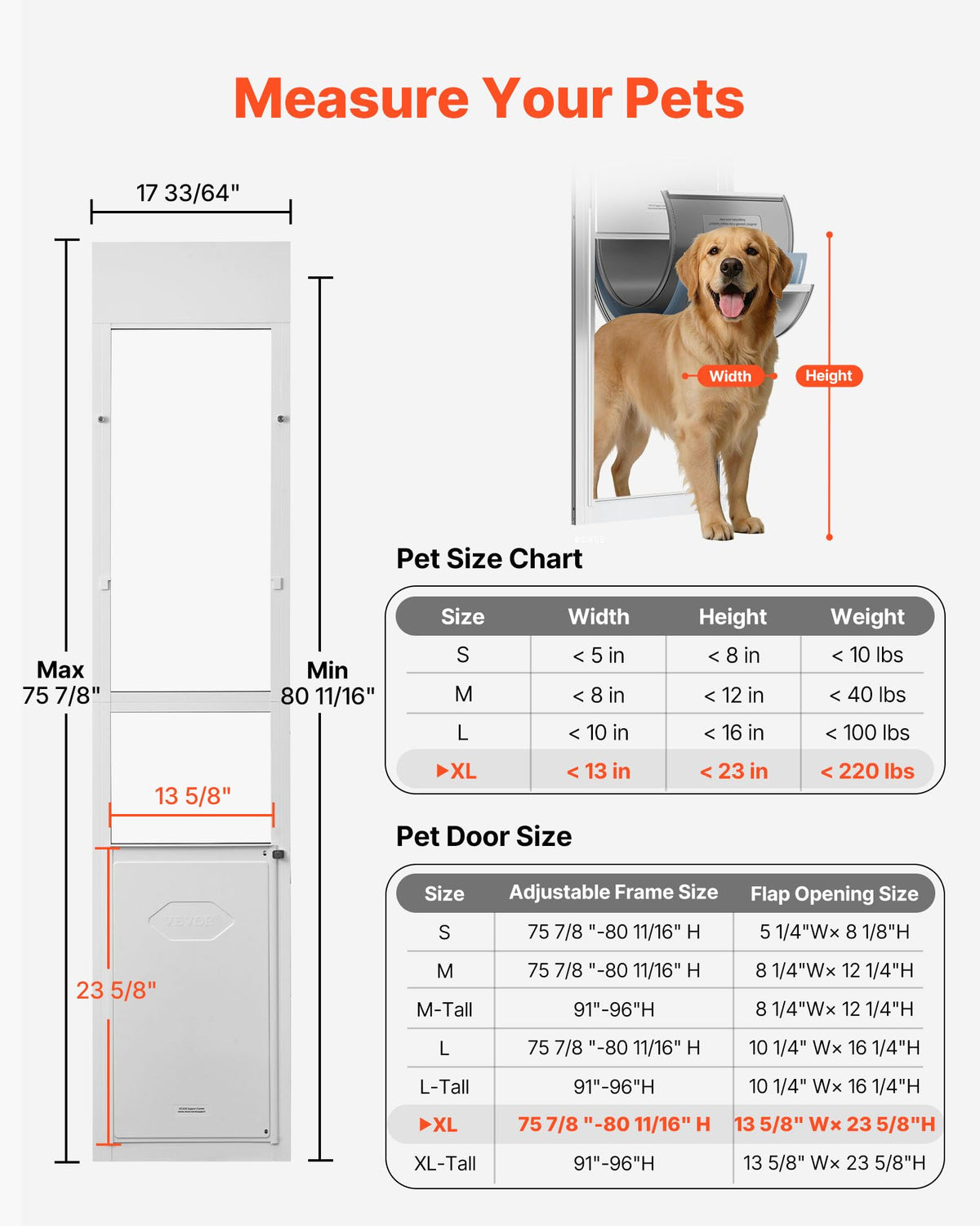 Sliding Glass Dog Door with Aluminum Alloy Frame J361574
