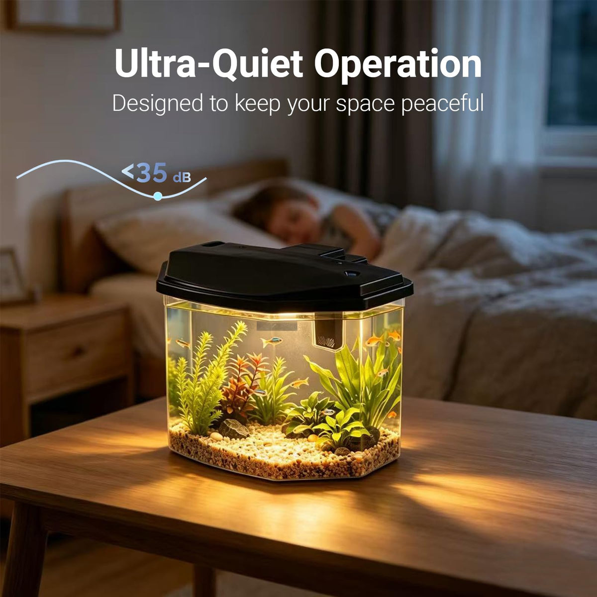 3-Gallon Plastic Aquarium Starter Kit with LED Lighting and Filtration U722240