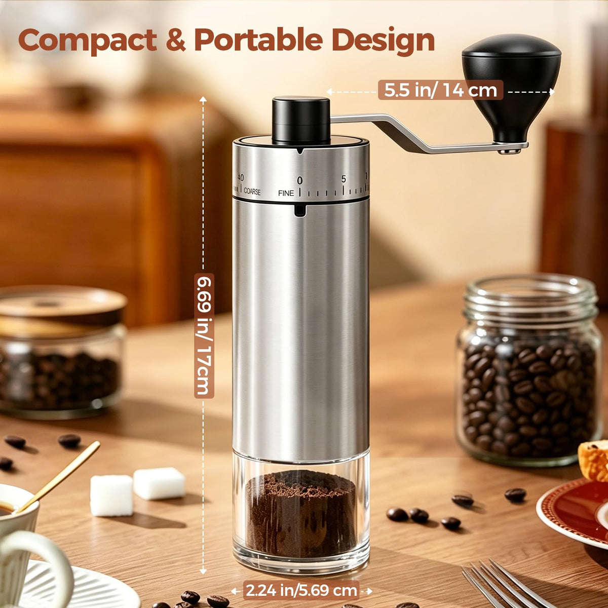 Manual Coffee Grinder with Ceramic Conical Burr R9365