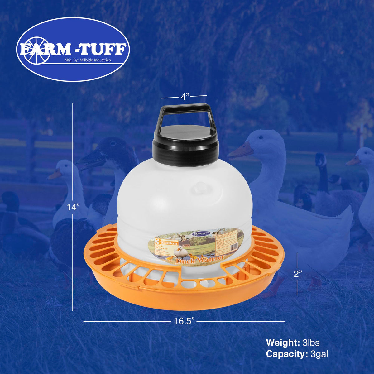 3 Gallon BPA-Free Plastic Poultry Waterer O208