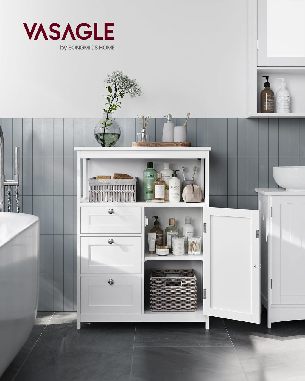 Bathroom Storage Cabinet with 3 Drawers Q733