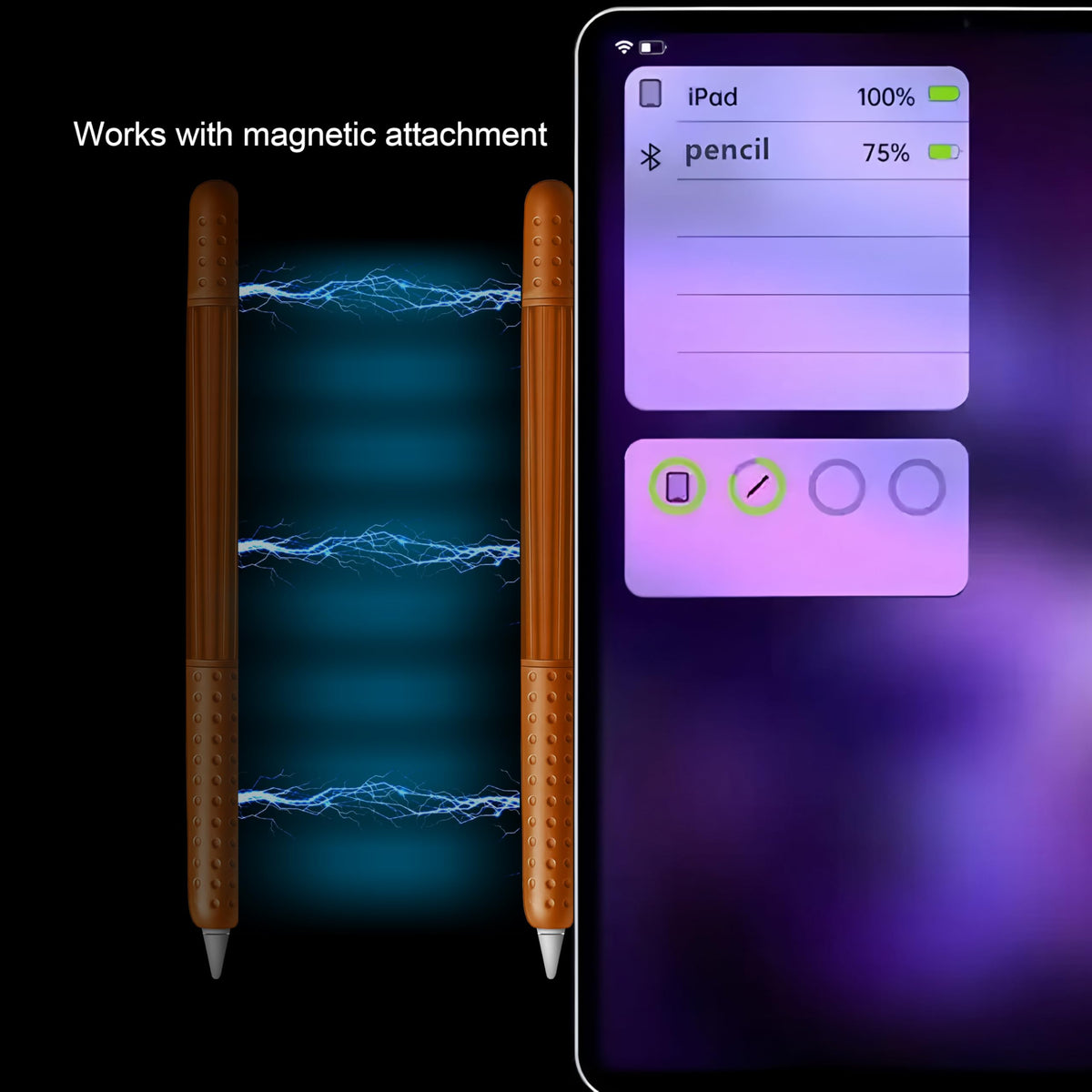 Silicone Case Cover Skin for Apple Pencil Brown E8531
