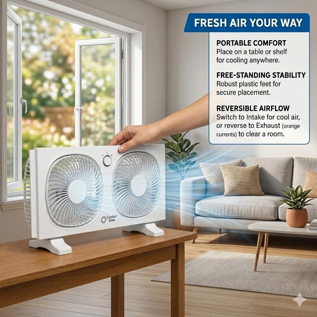 Twin Window Fan with 2 Speeds G82040