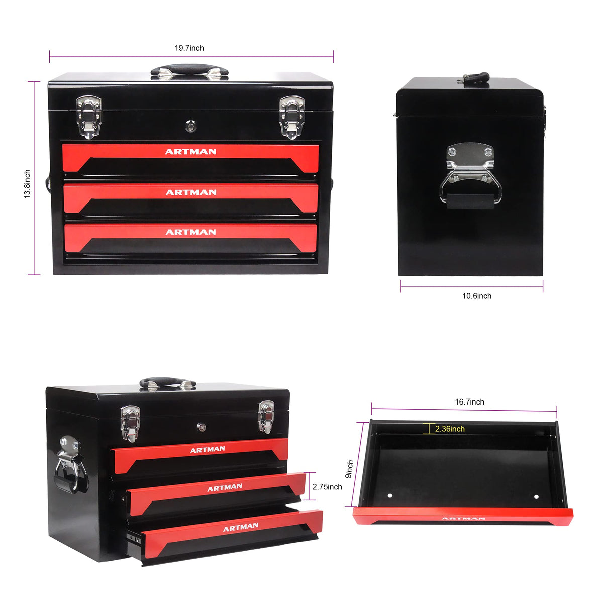 3-Drawer Steel Tool Chest with 439-Piece Mechanics Tool Set V1584