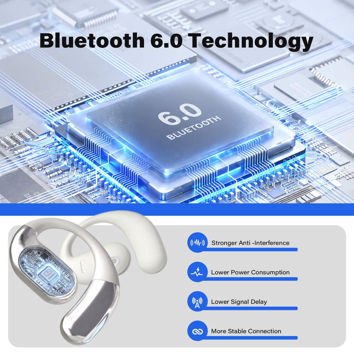 Open Ear Headphones with Earhook J1861