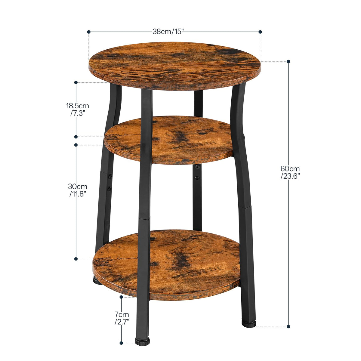 Small Round 3-Tier Storage Side Table K908