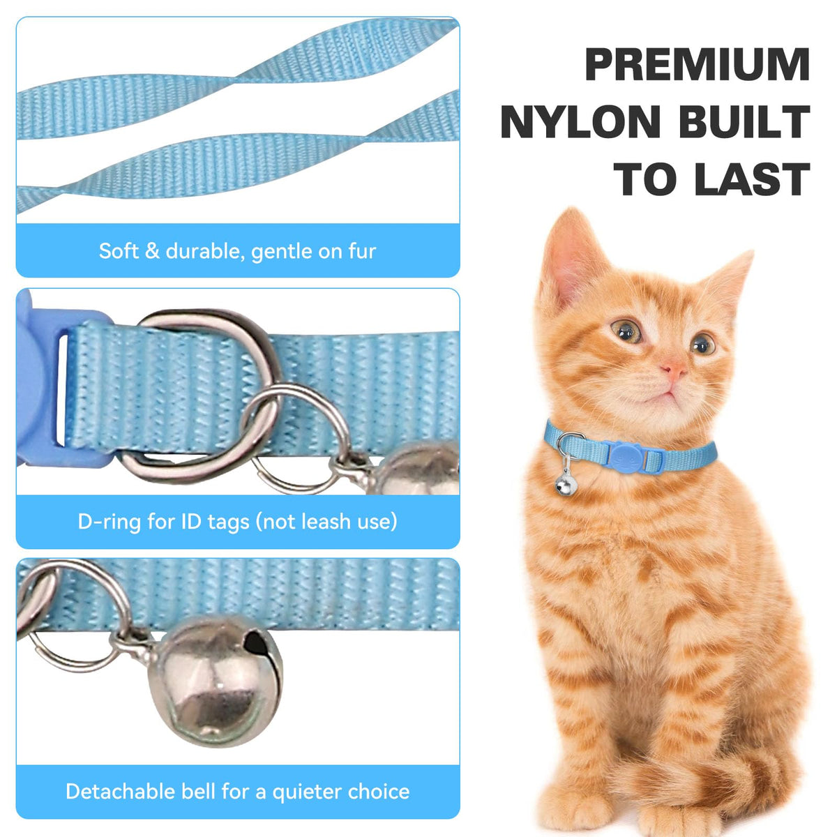 16 PCS Breakaway Cat Collars with Bell H9859