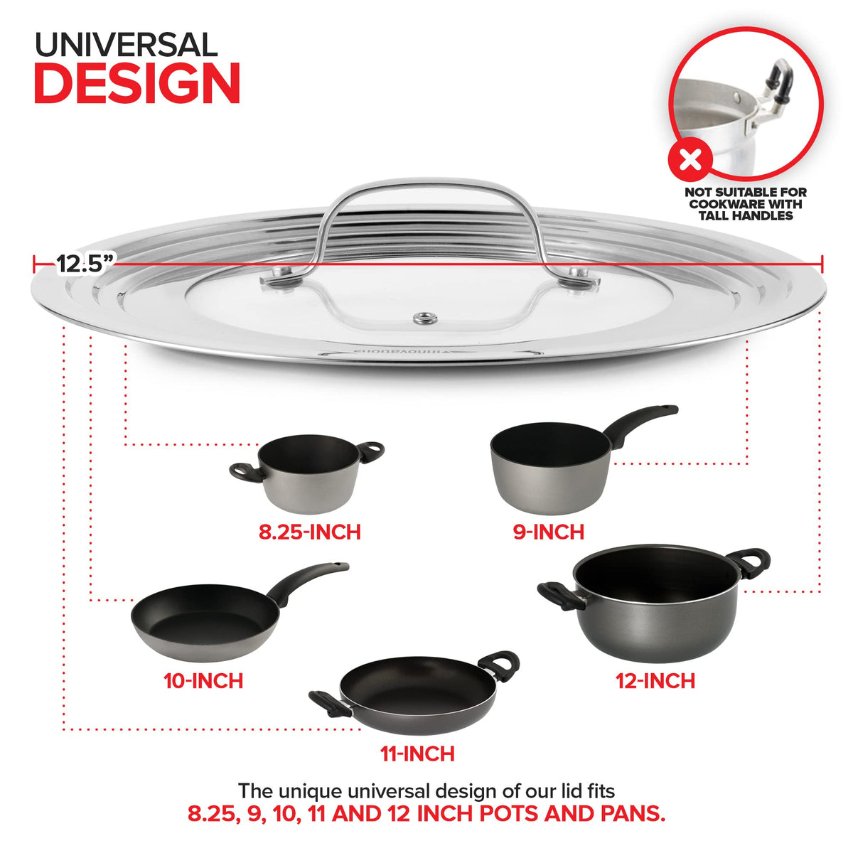 Tempered Glass Universal Lid for Pots & Pans T96266