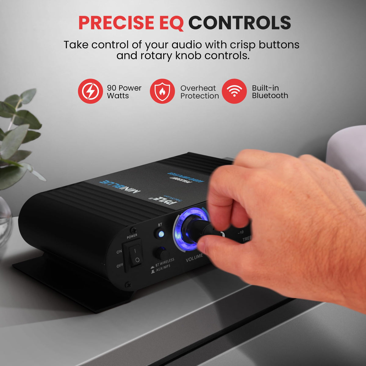 90W Dual Channel Mini Portable Power Stereo Sound Receiver C9451