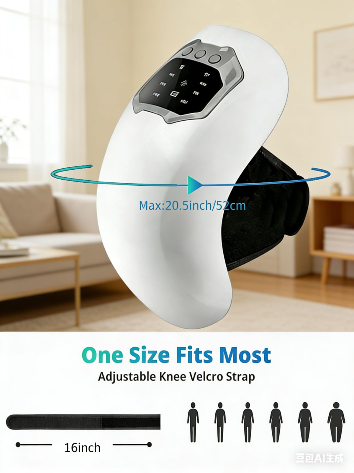 Cordless Portable Knee Massager with 3 Vibration Modes W13239