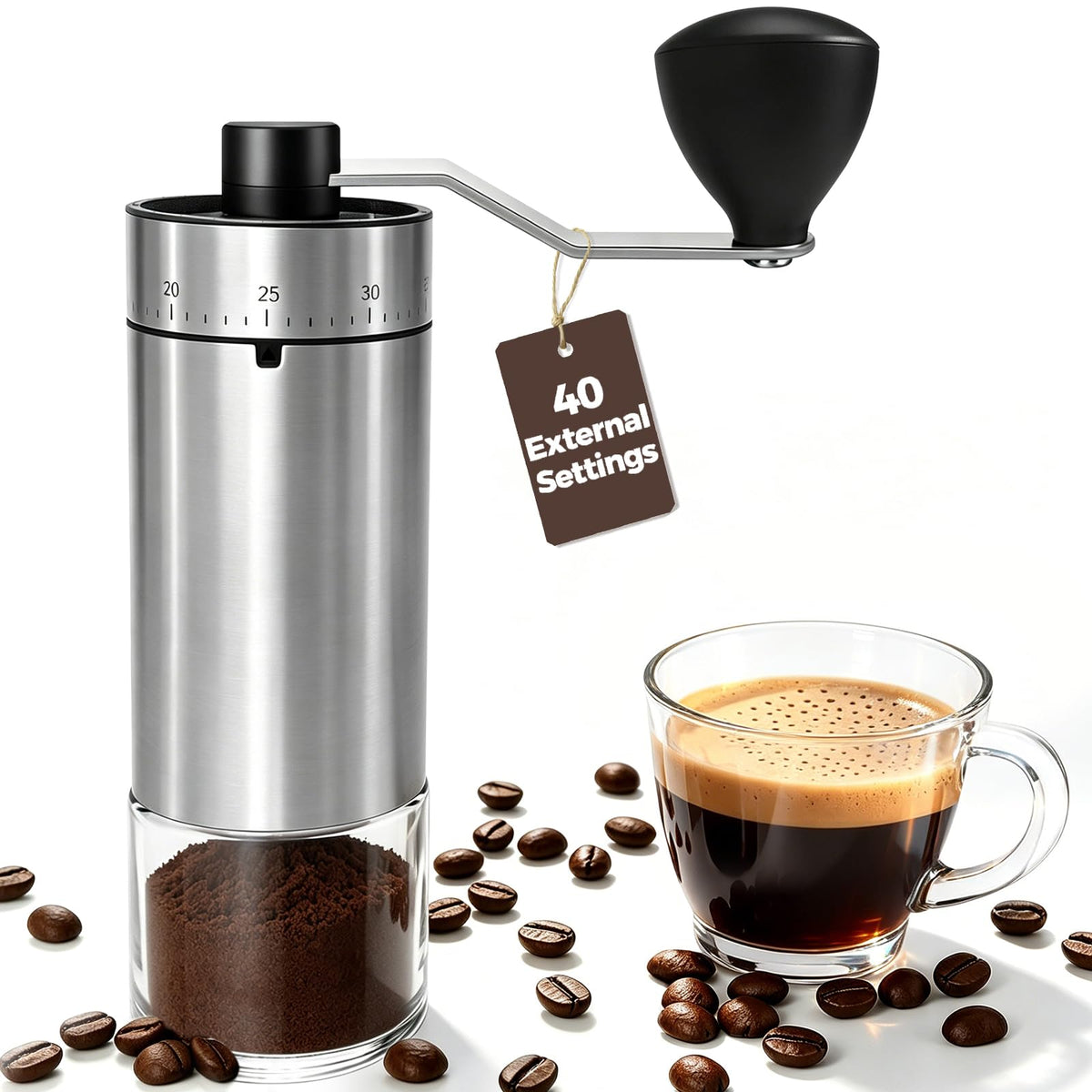 Manual Coffee Grinder with Ceramic Conical Burr R9365