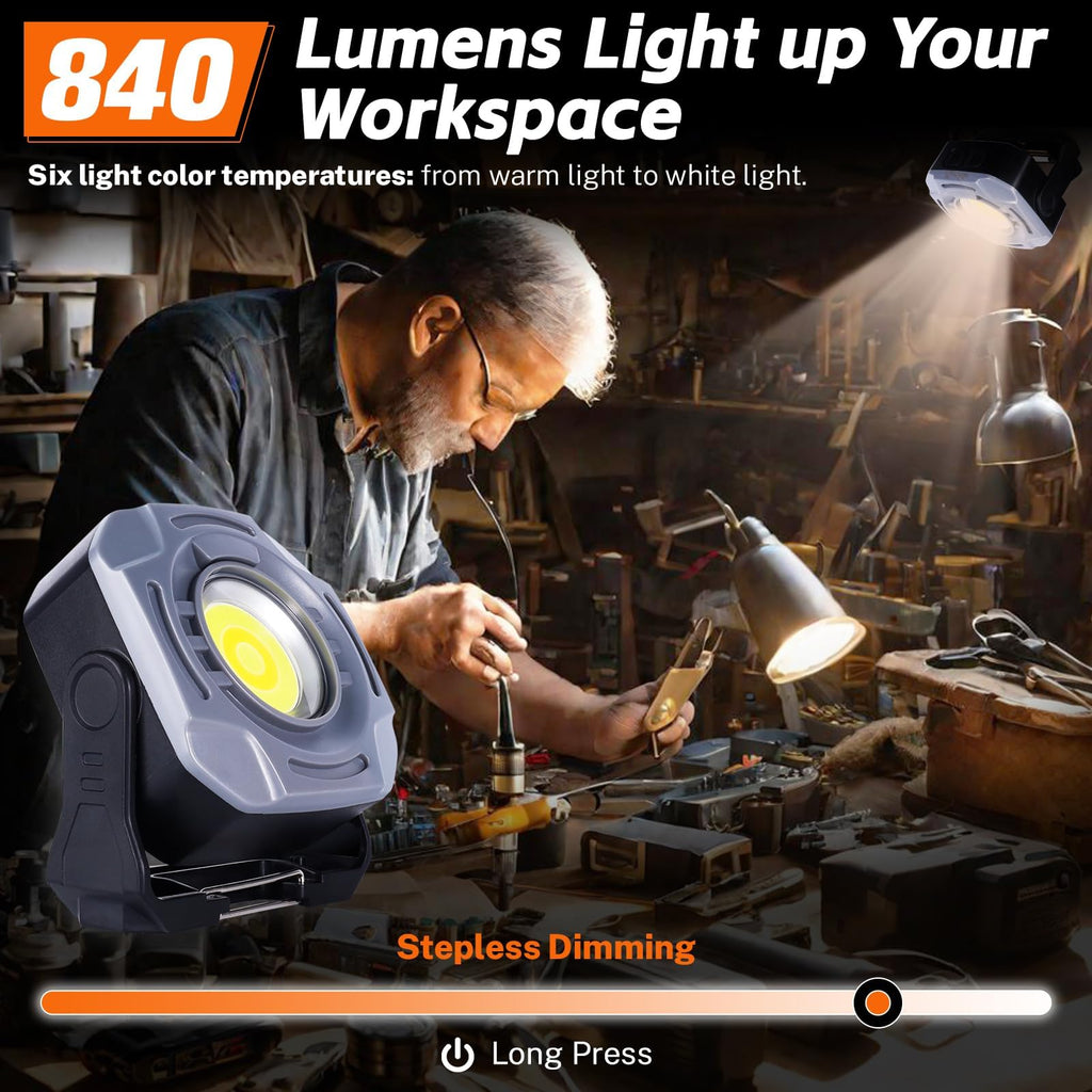 3 Pack 4000mAh 840 Lumens Magnetic Rechargeable Work Light R550063
