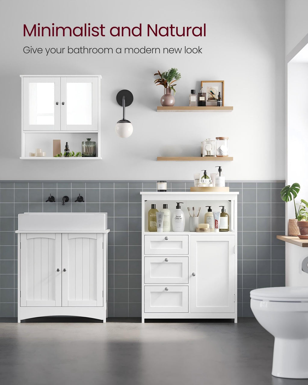 Bathroom Storage Cabinet with 3 Drawers Q733
