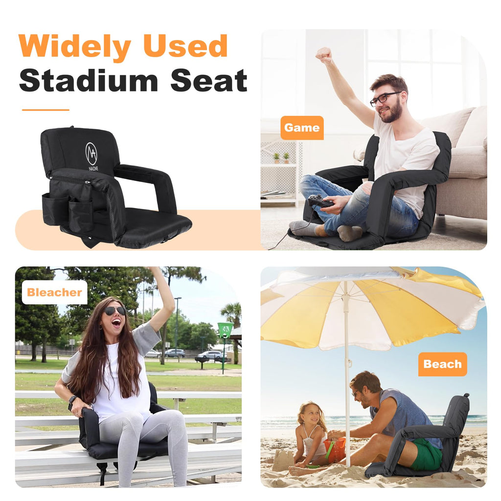Folding Stadium Seat with Back Support and Armrests J24781