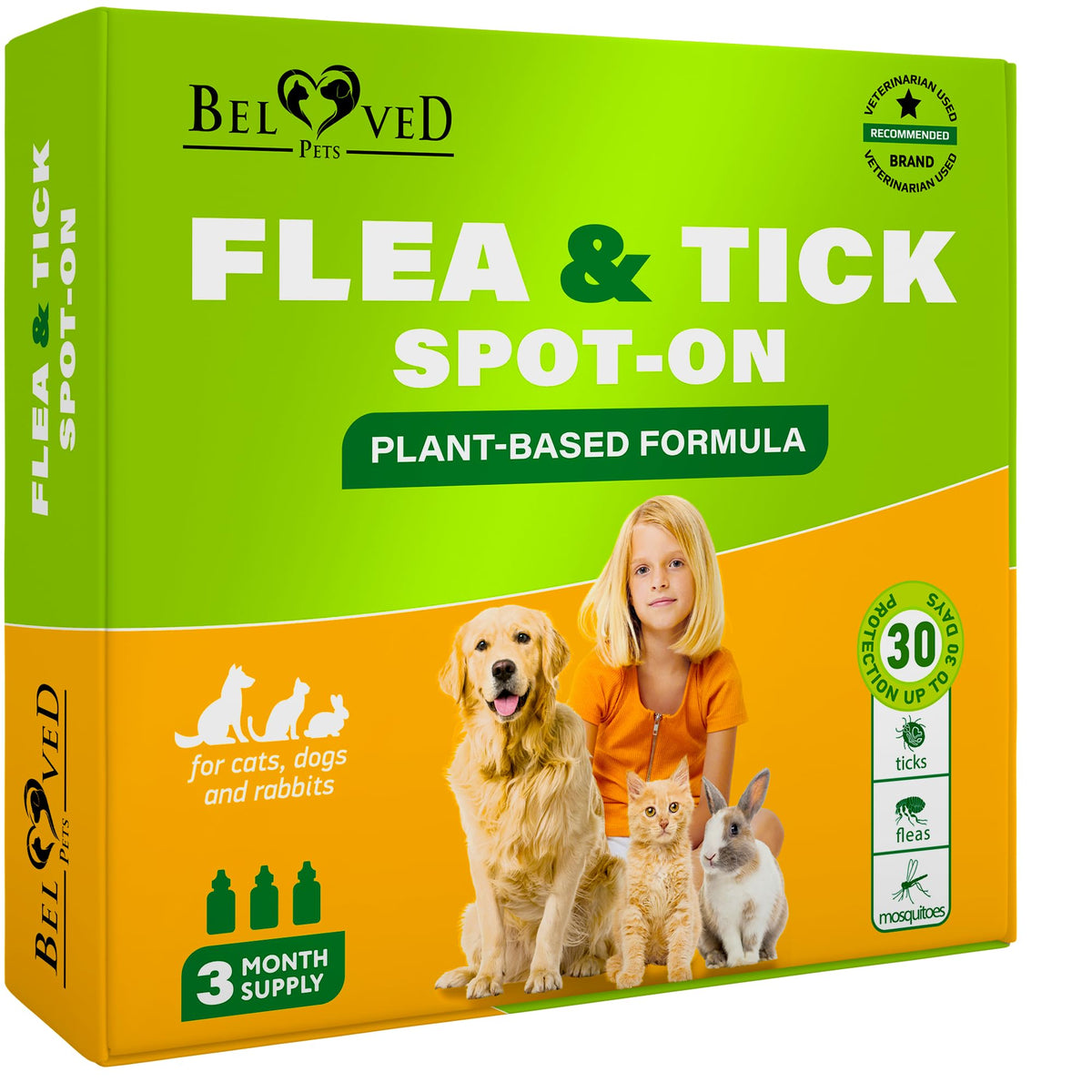 Flea & Tick Spot-On Drops for Dogs and Cats 3 Supply Pack Z87832