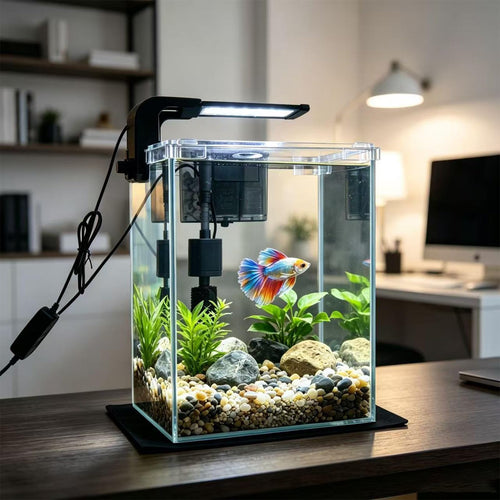 2 Gallon Betta Fish Tank with Filter and Light G941351