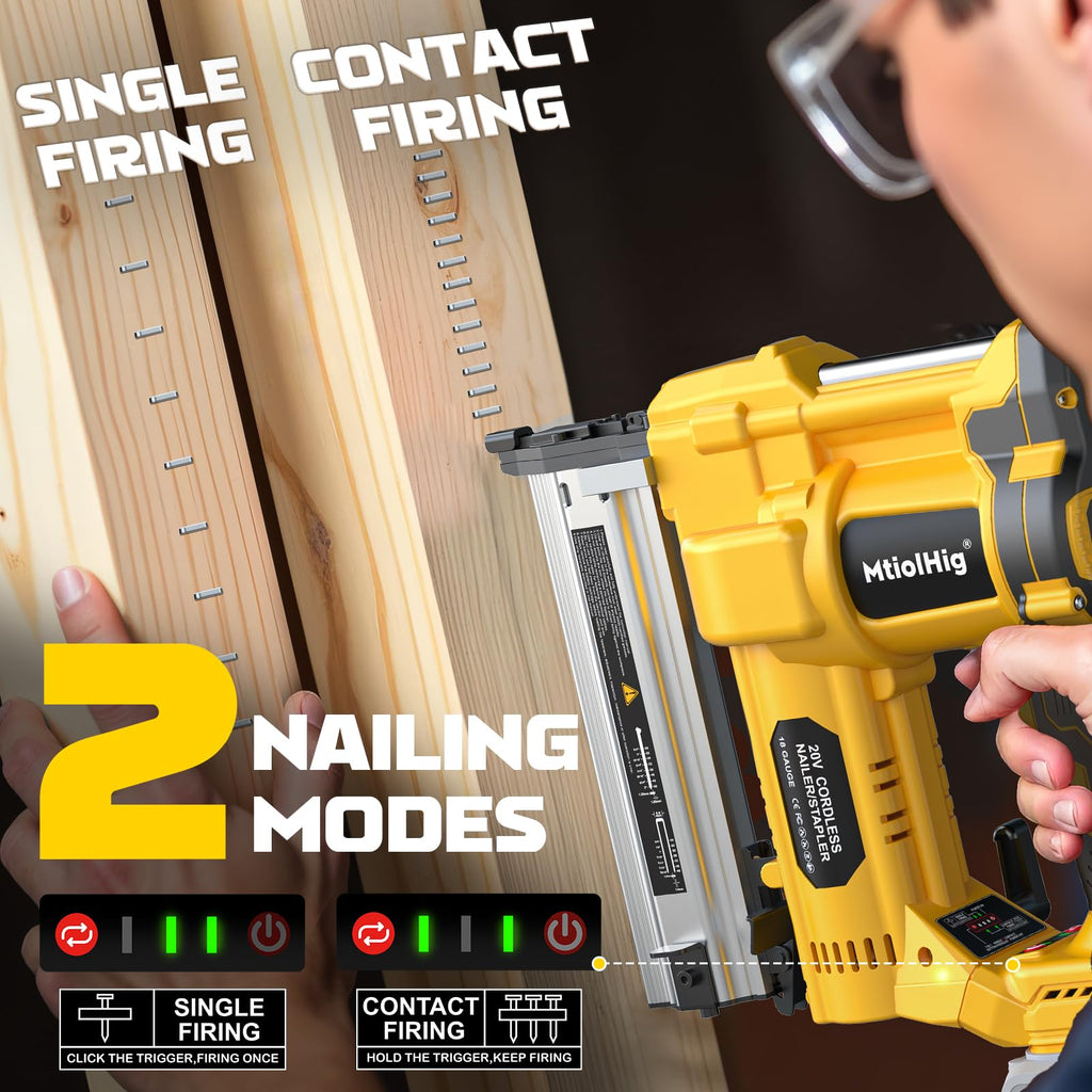Cordless 2" Brad Nailer, 18 Gauge 2-in-1 Nail Gun/Staple Gun P6279
