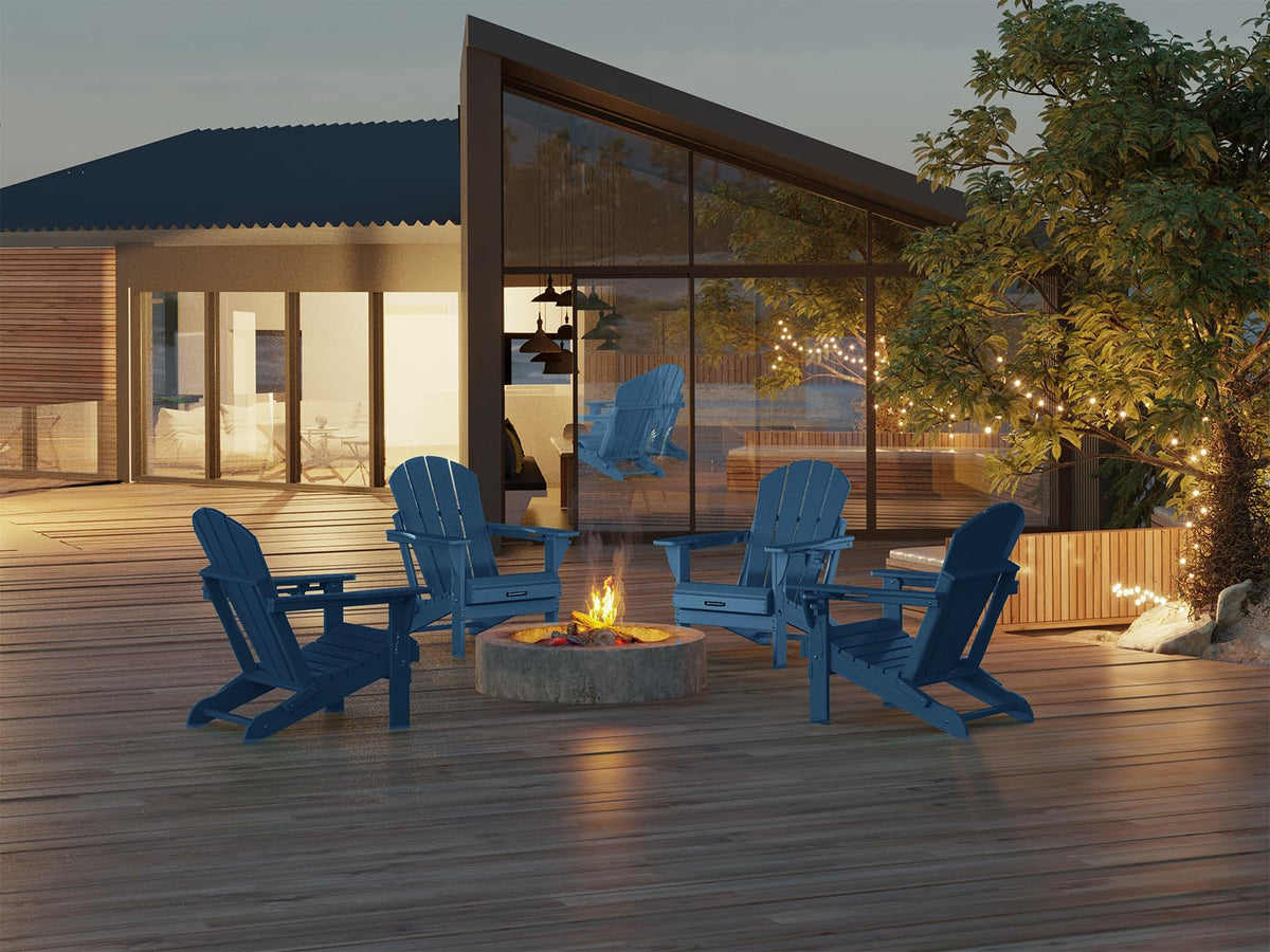 Folding Adirondack Chair Navy Blue G436594