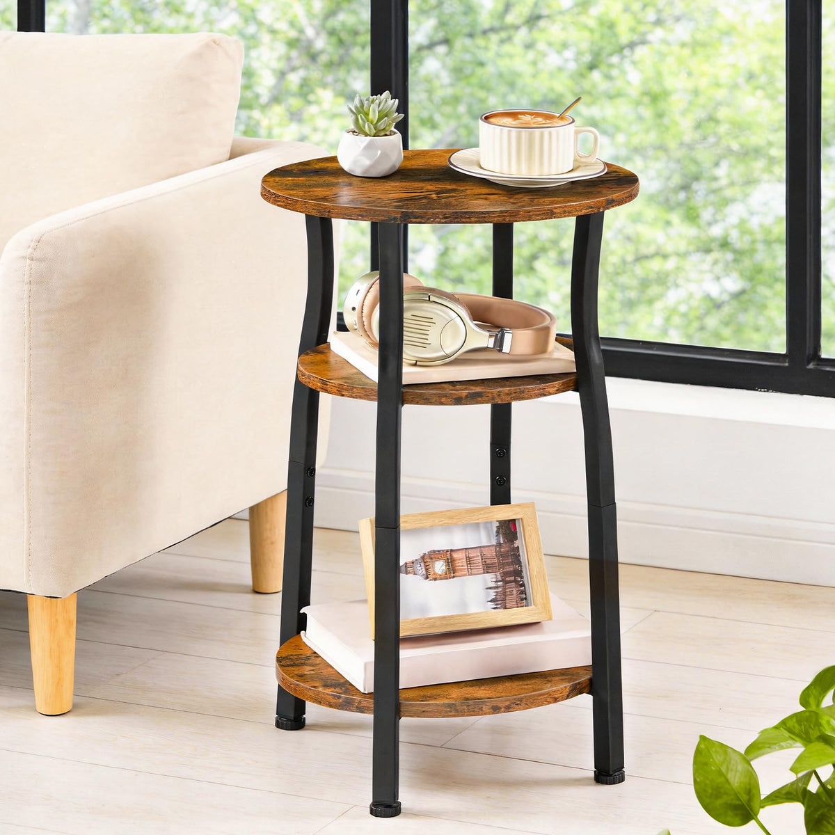 Small Round 3-Tier Storage Side Table K908