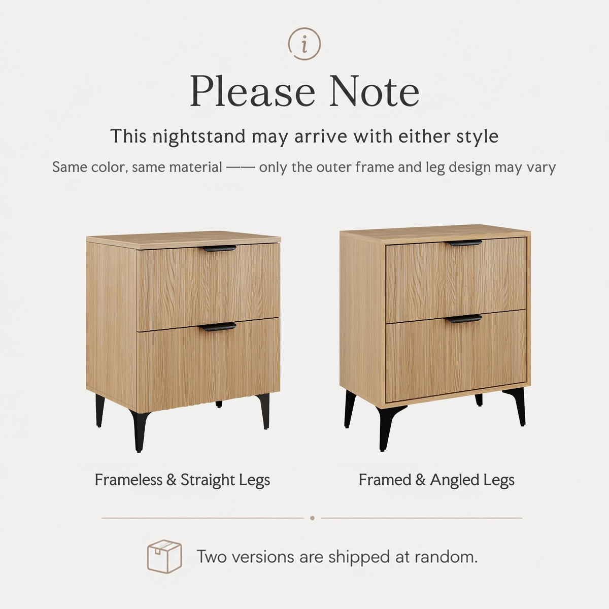 Wood Nightstand Set of 2 with 2 Drawers I232758