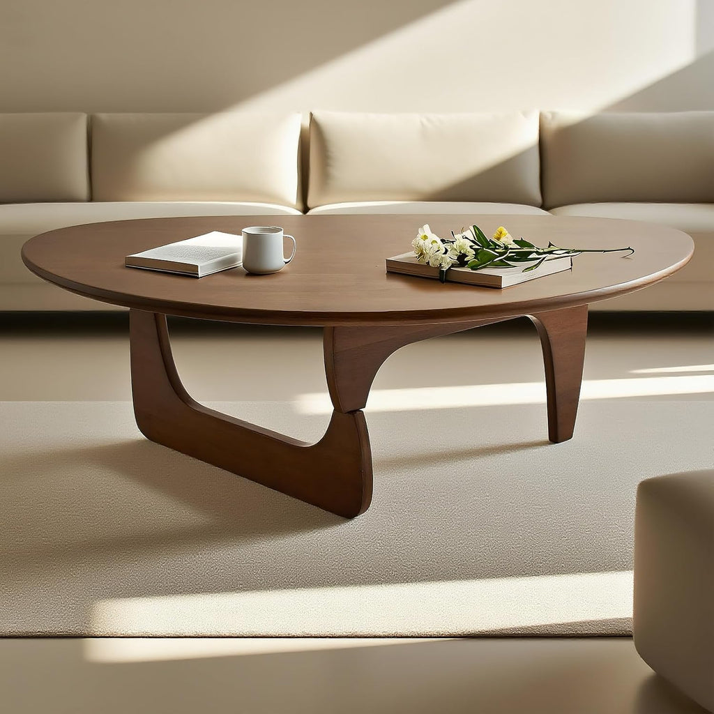 Solid Wood Oval Coffee Table 35"Lx24"Wx16"H D201
