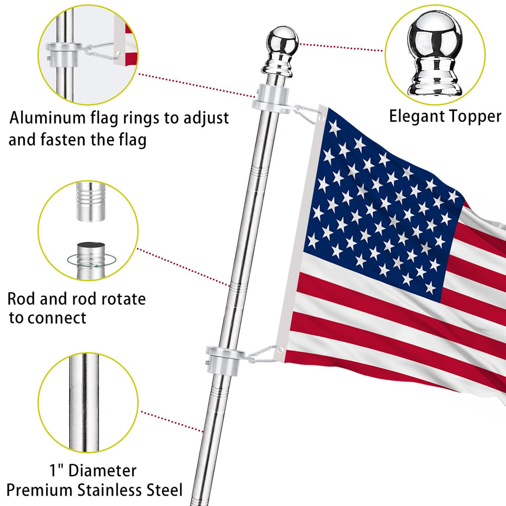 2 Pack 6 ft 1 inch Flag Poles S309512