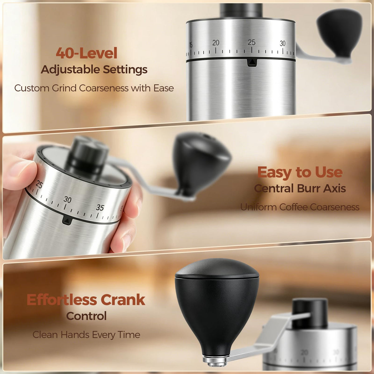 Manual Coffee Grinder with Ceramic Conical Burr R9365