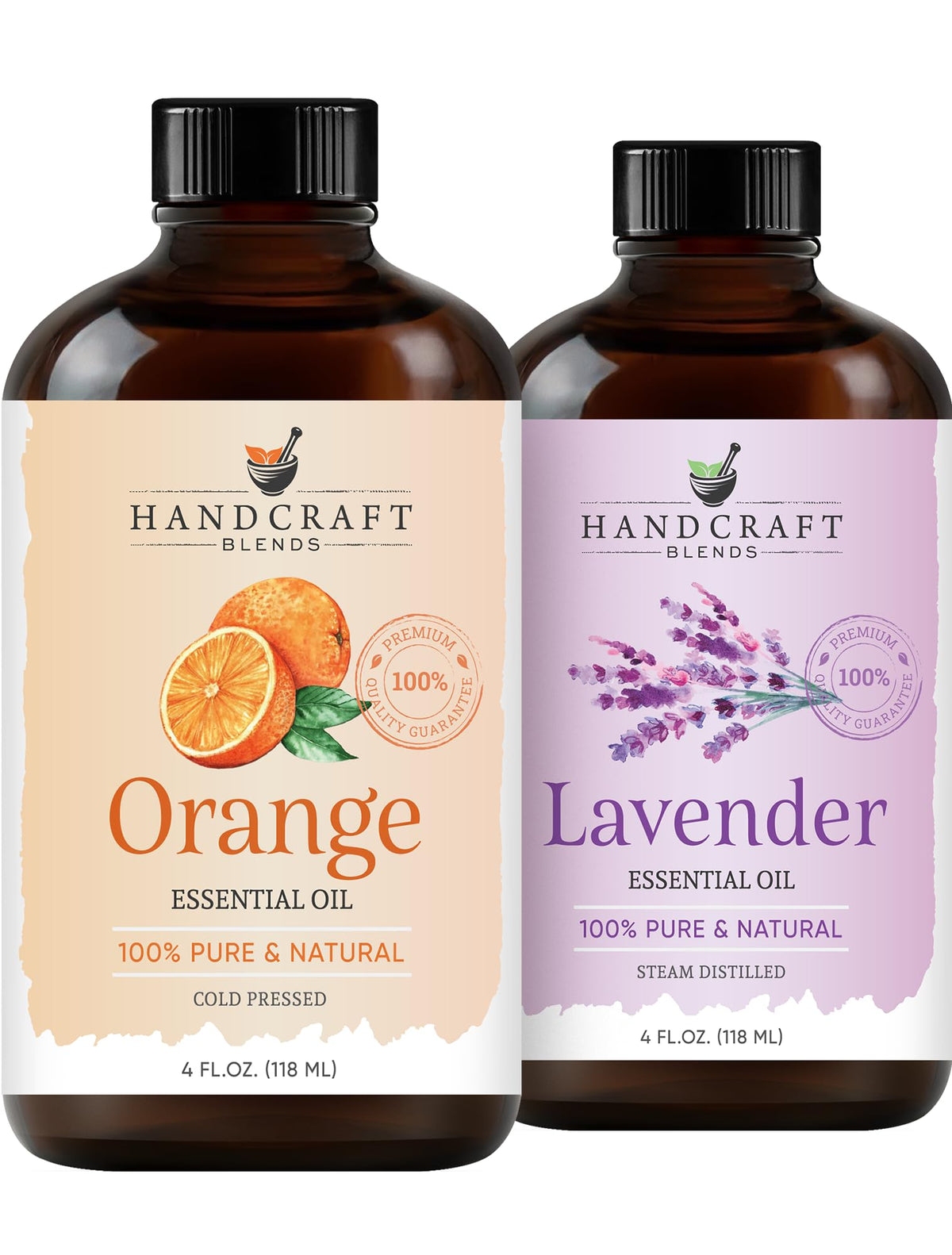 Lavender and Orange Essential Oils 2 x 4 Fl Oz X9314