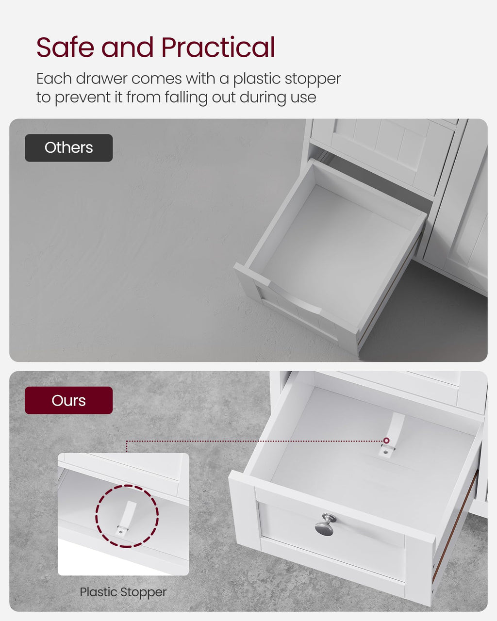 Bathroom Storage Cabinet with 3 Drawers Q733