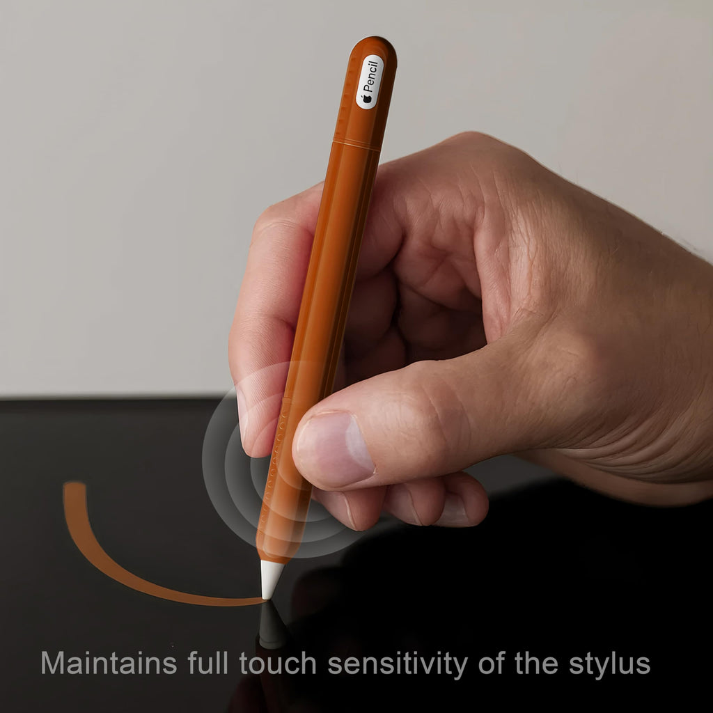 Silicone Case Cover Skin for Apple Pencil Brown E8531