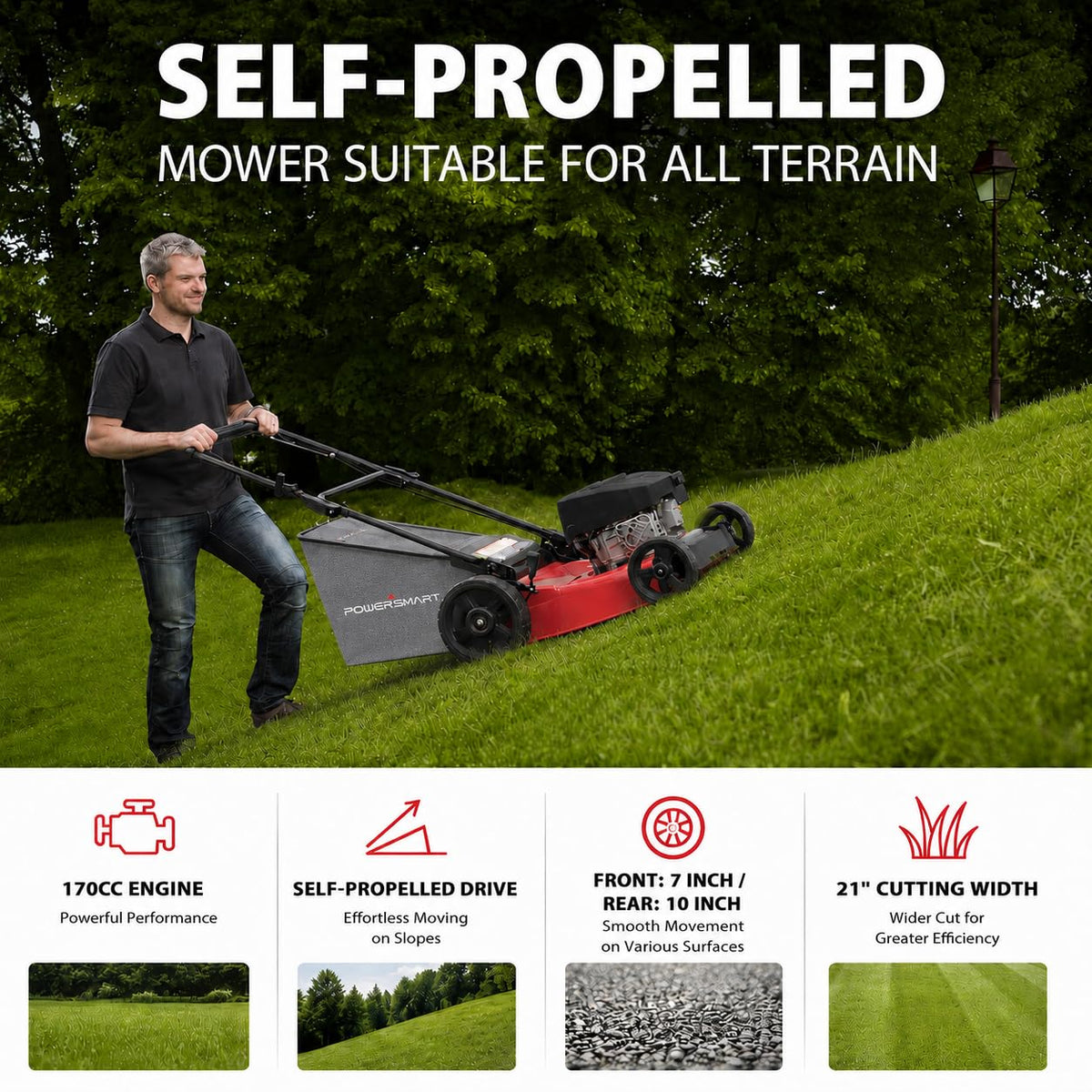 21" Gas Self-Propelled Lawn Mower H19269