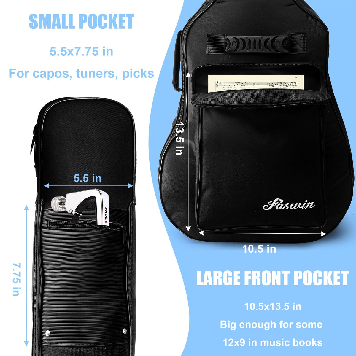 41 Inches Acoustic Guitar Bag Black A861