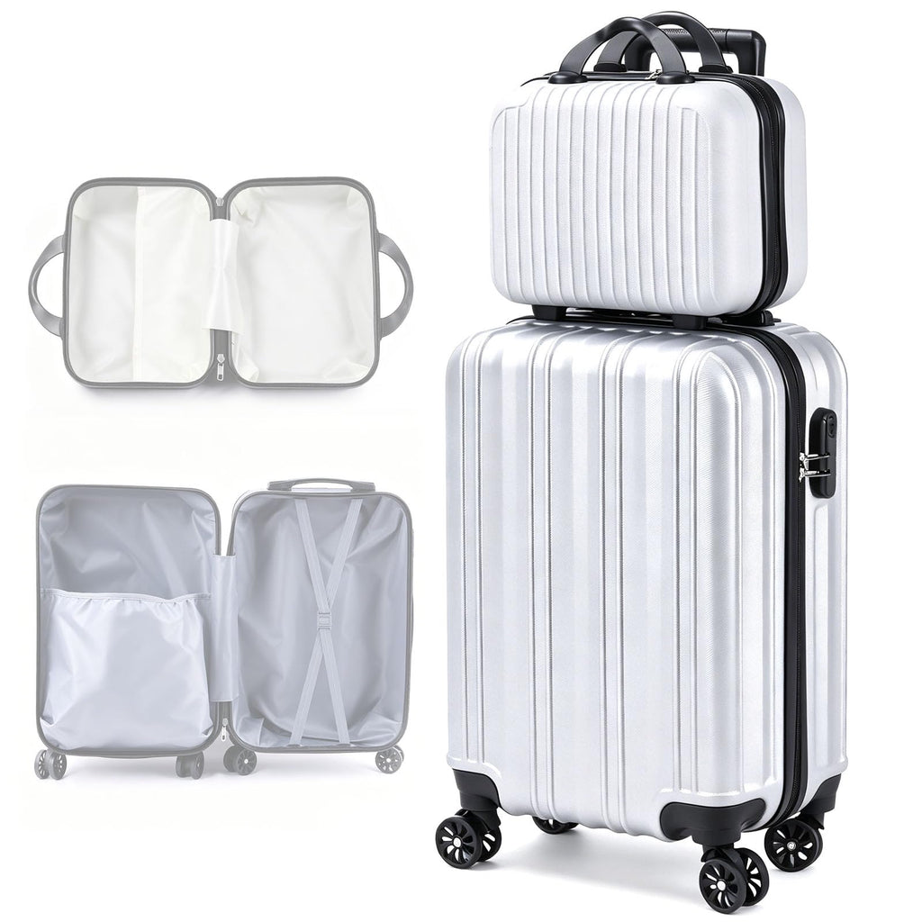 20 Inch Hardside Spinner Suitcase with Makeup Case and Coded Lock T938350
