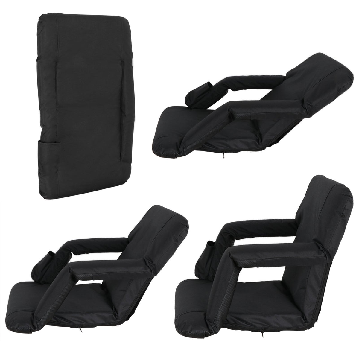 21" 25" Wide Padded Stadium Seat Chair with Back Support and Arms U64948