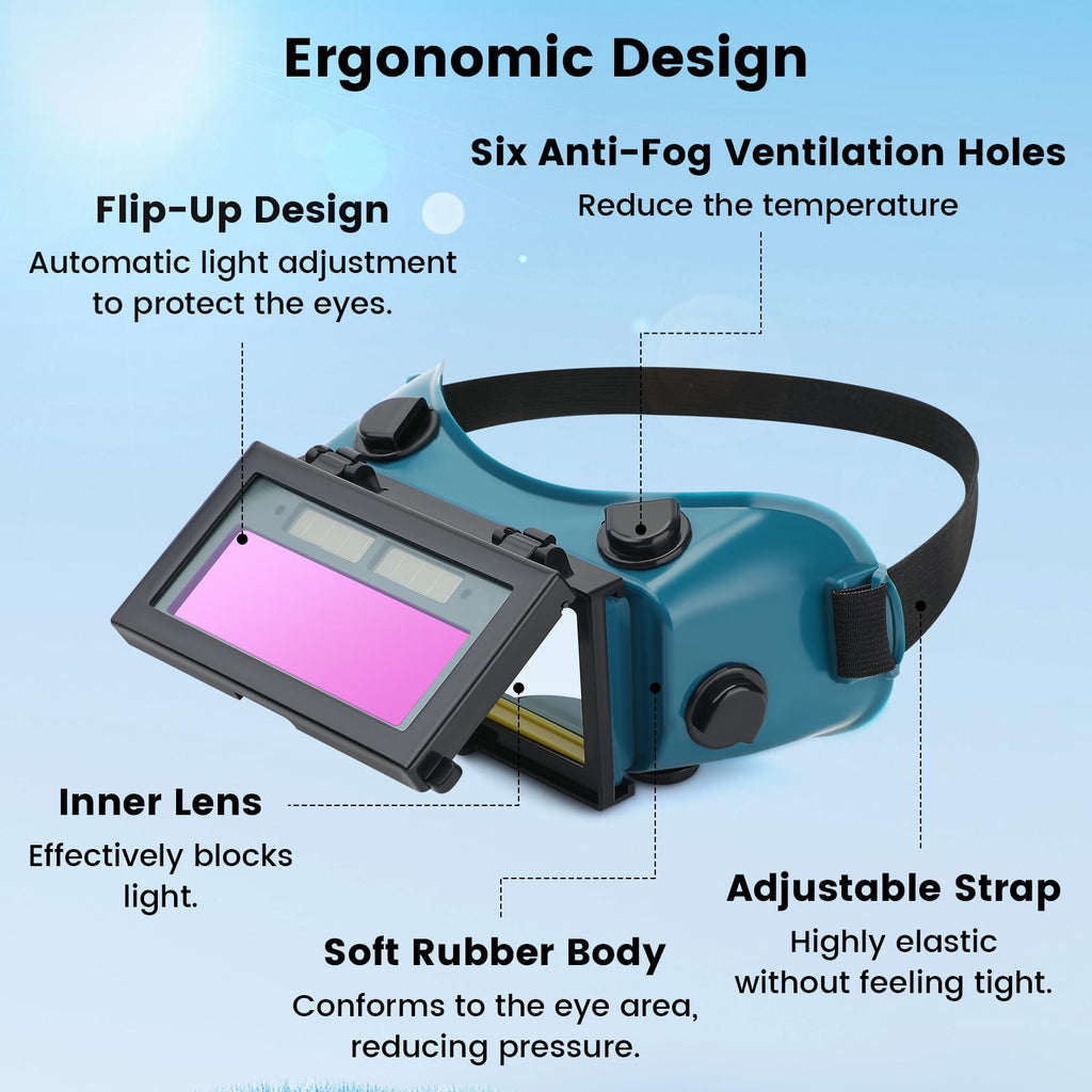 Auto-Darkening Welding Goggles with Flip-Up Lens T270838
