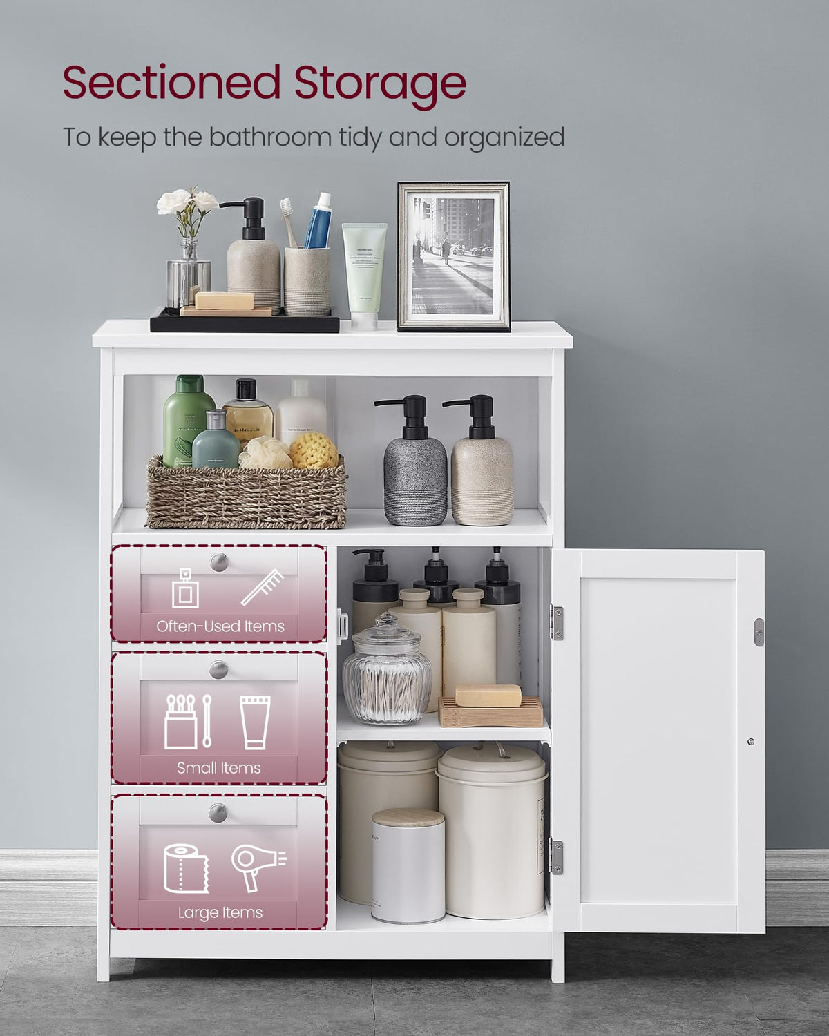 Bathroom Storage Cabinet with 3 Drawers Q733