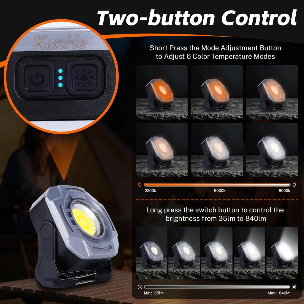 3 Pack 4000mAh 840 Lumens Magnetic Rechargeable Work Light R550063