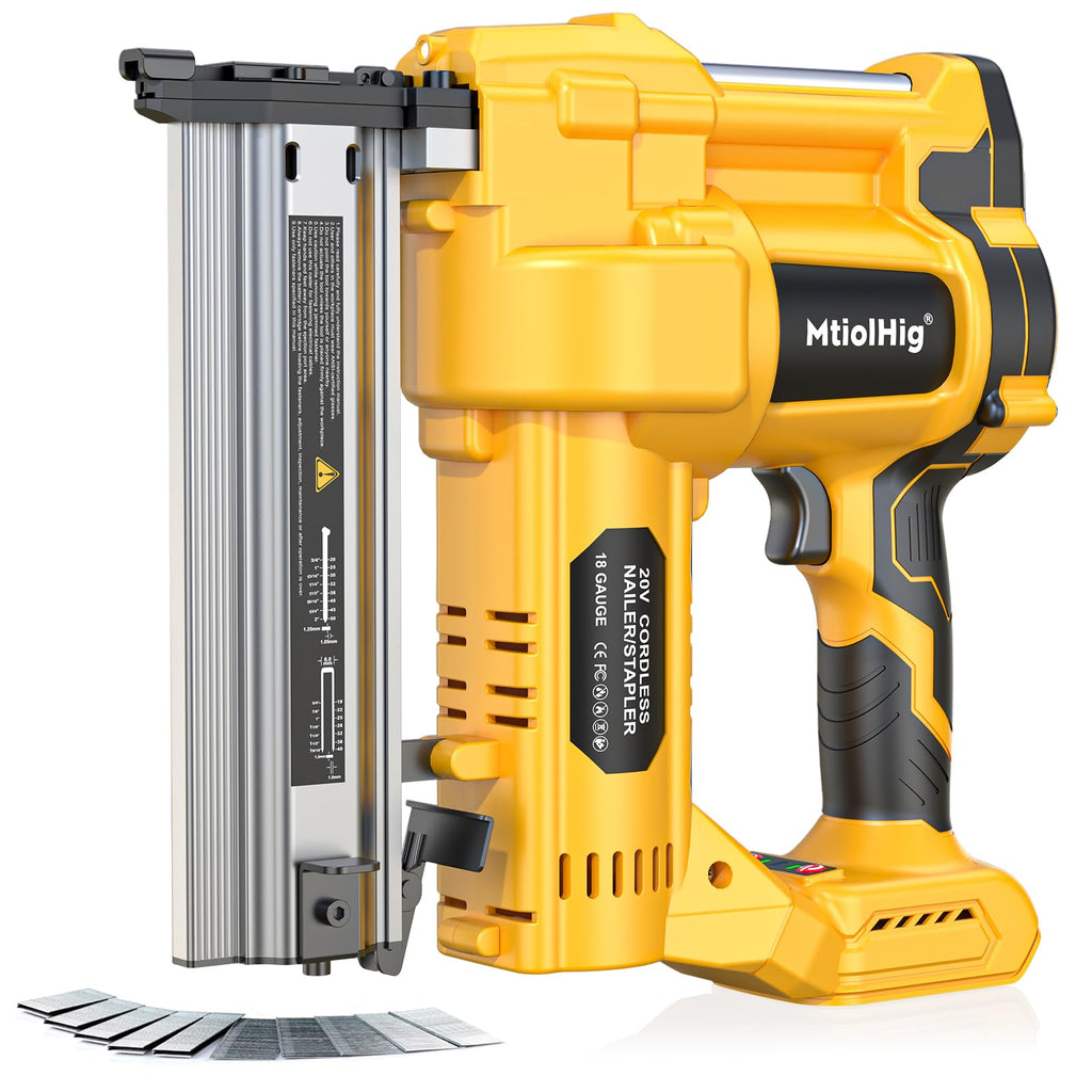 Cordless 2" Brad Nailer, 18 Gauge 2-in-1 Nail Gun/Staple Gun P6279