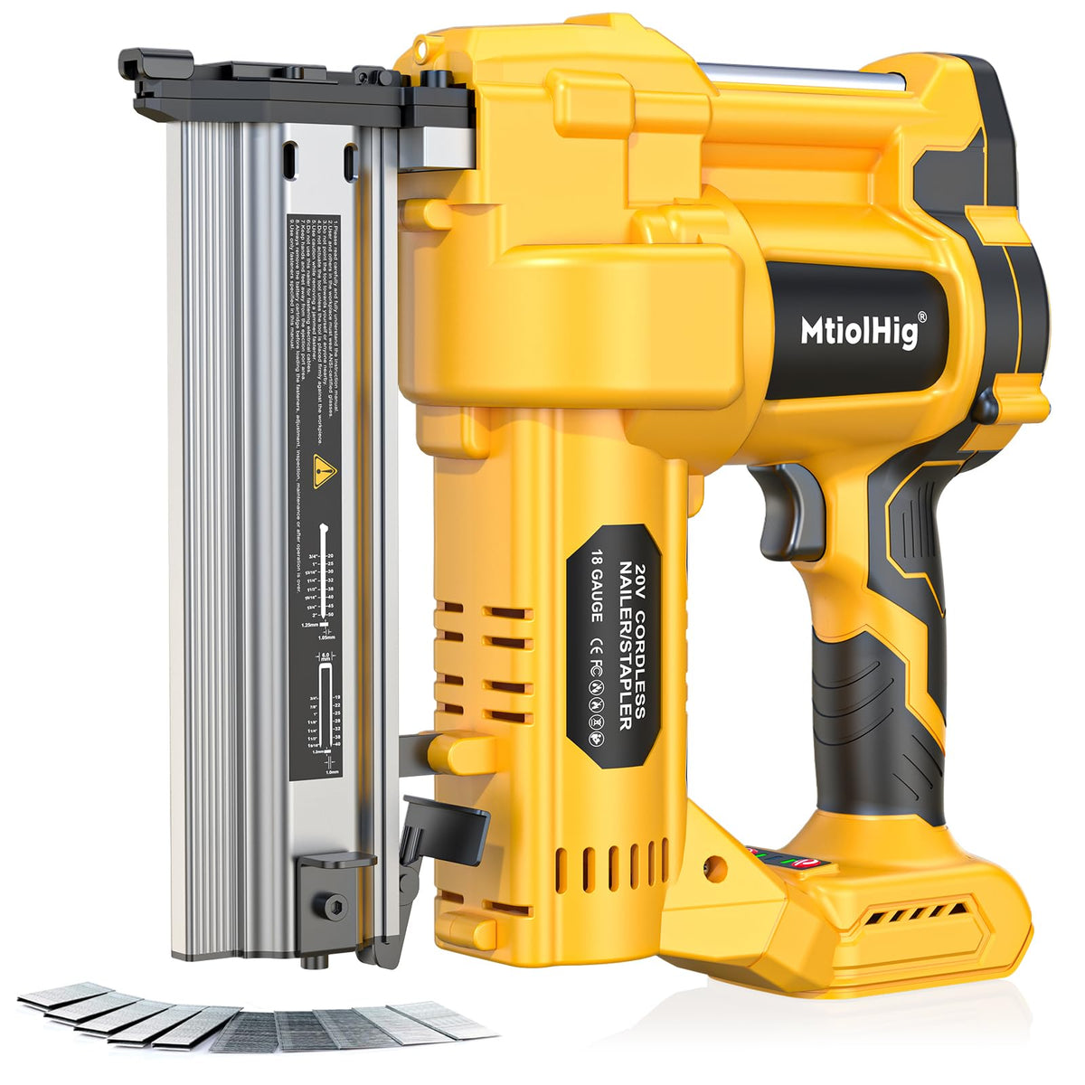 Cordless 2" Brad Nailer, 18 Gauge 2-in-1 Nail Gun/Staple Gun P6279