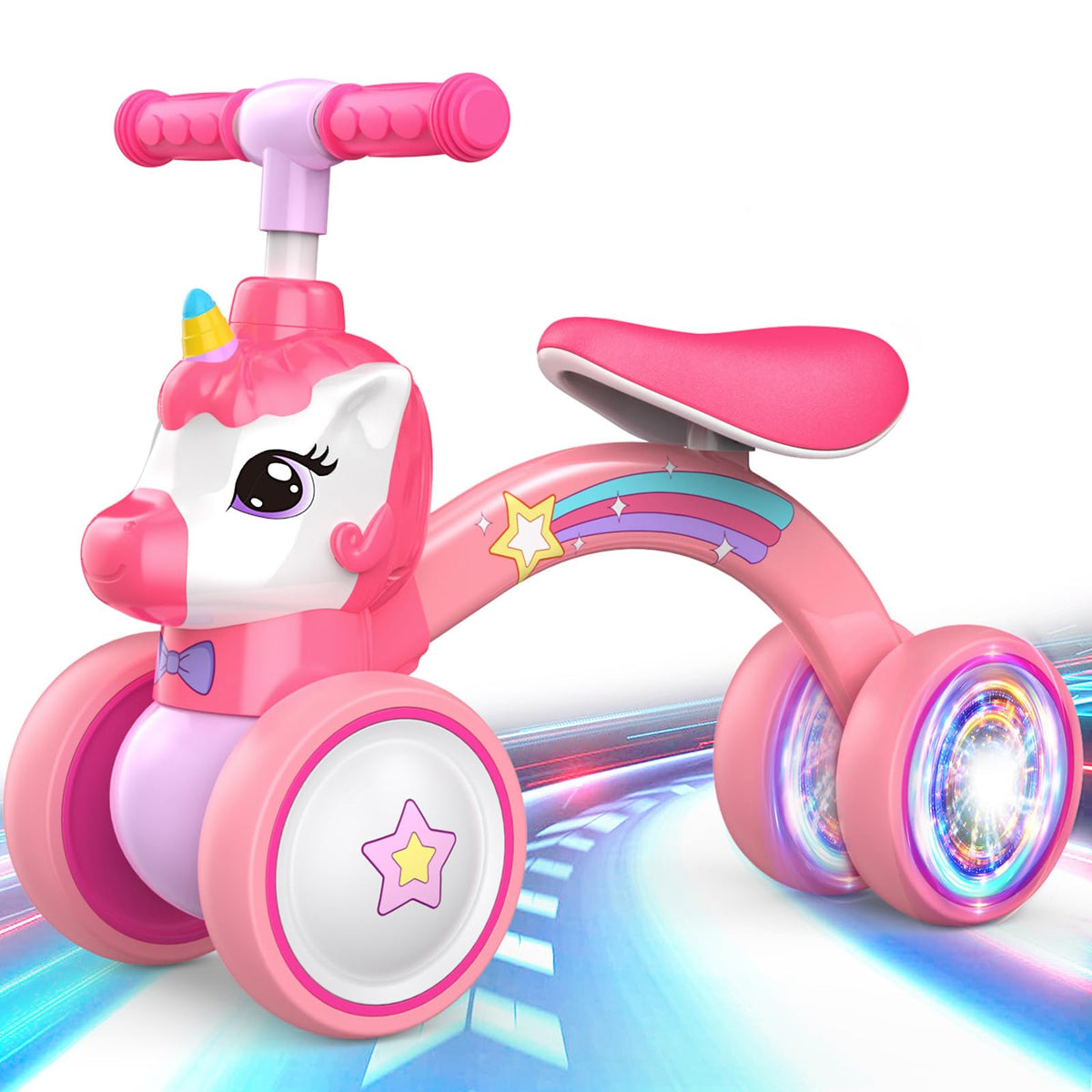 Baby Balance Bike Ride On Toy with Light Up Wheel H479108