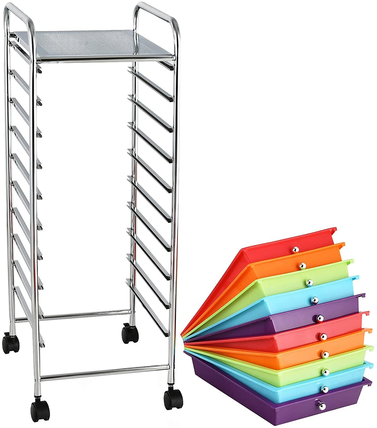 10 Drawer Rolling Storage Organizer Cart Y379